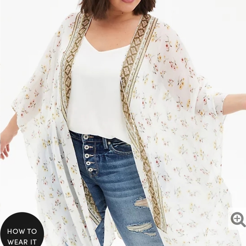 Torrid Floral Ruana - Picture 3 of 6